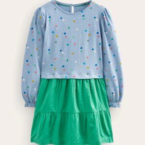 Mini Boden Jersey Woven Mix Dress Sz 11-12yrs